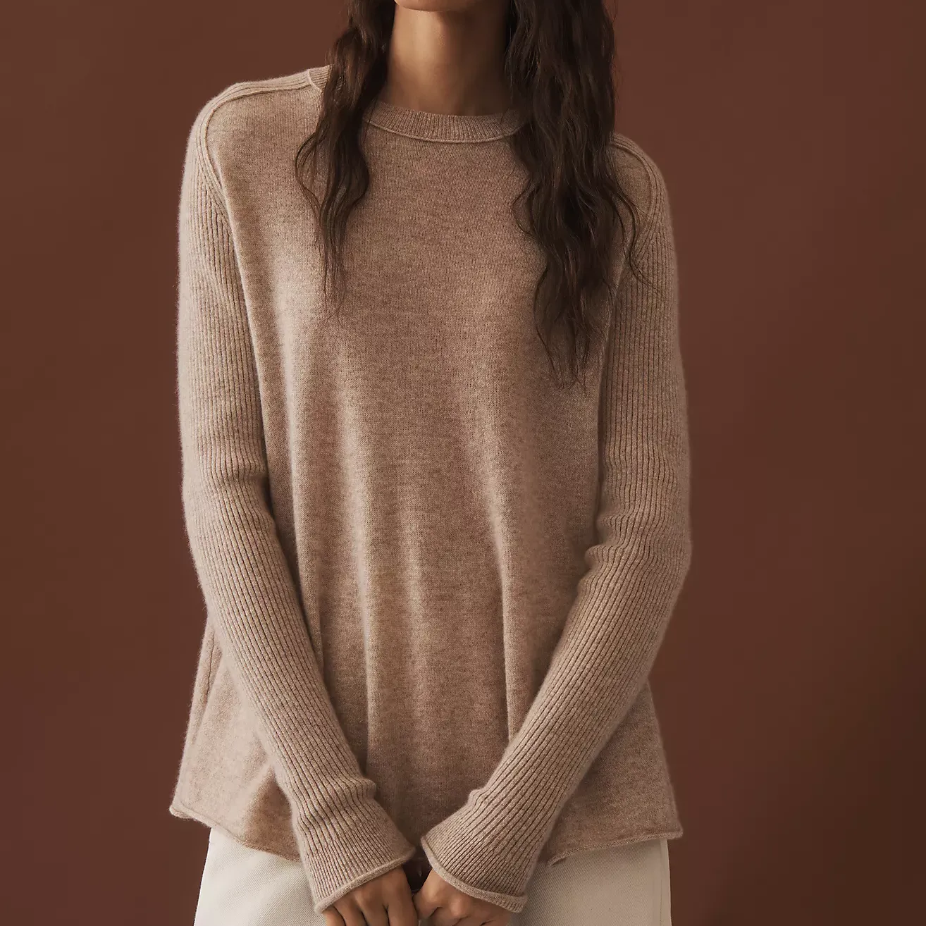 Maeve Crew-Neck Cashmere Swing Jumper