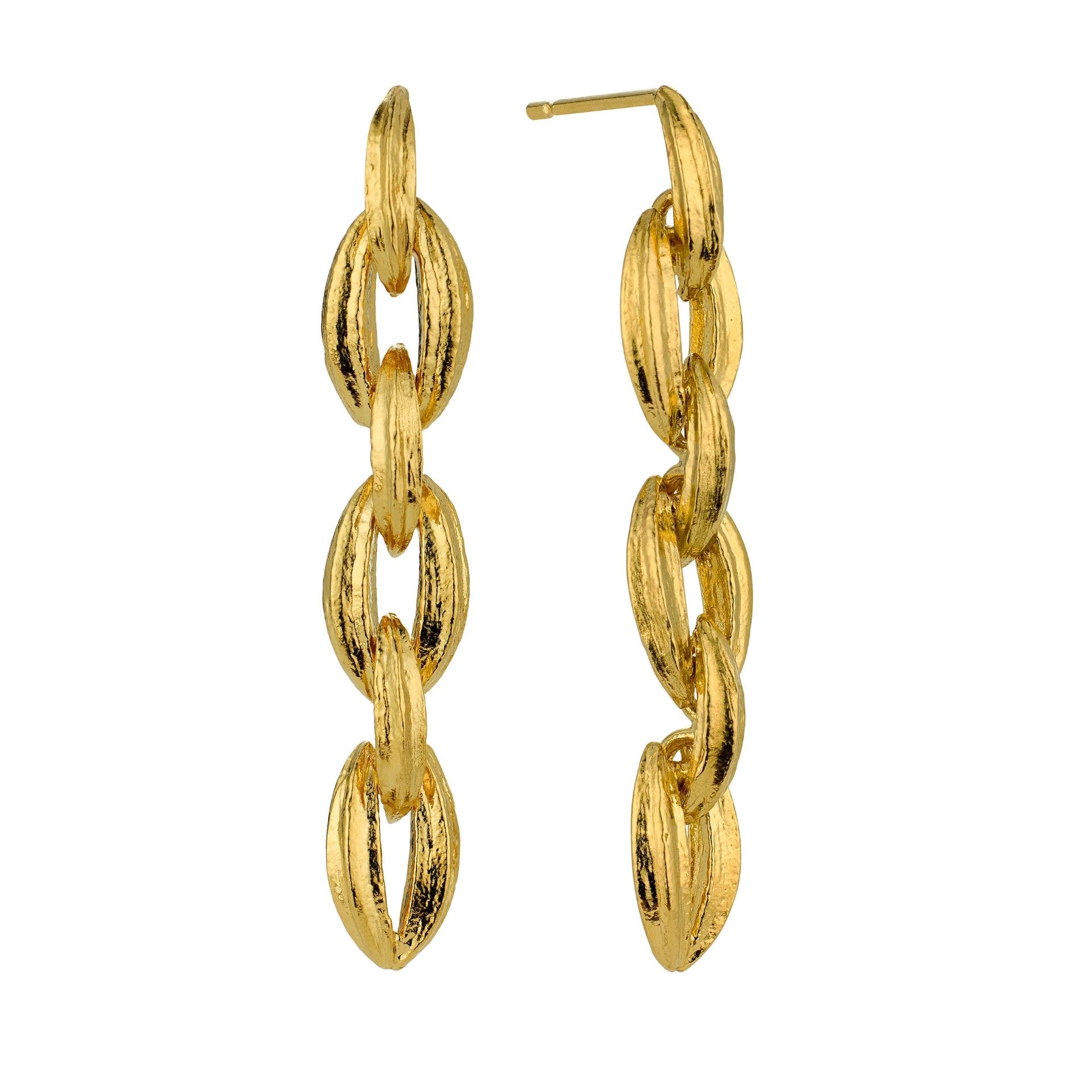 Linked Kissing Seed Drop Earrings