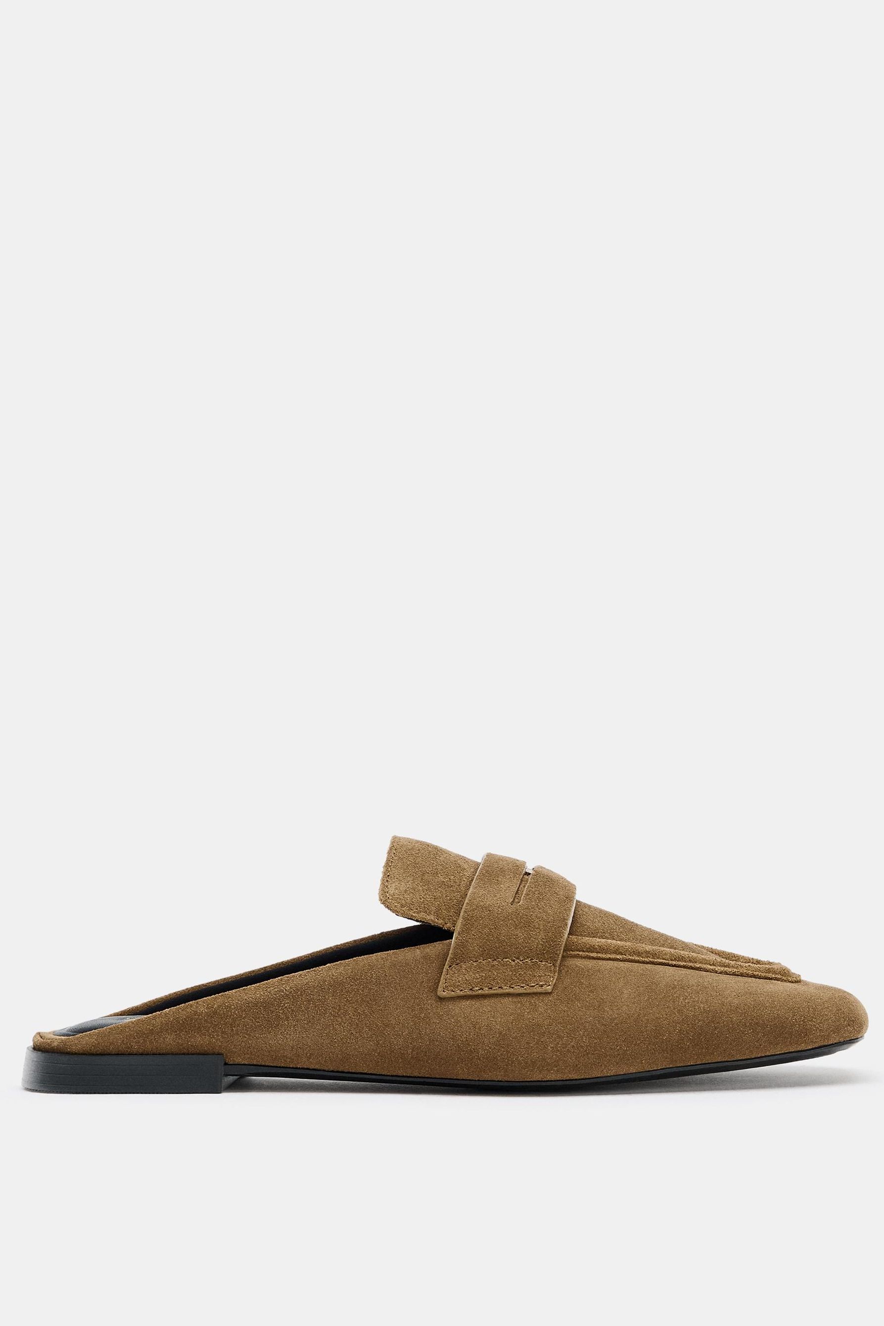 Split Leather Mule Loafers
