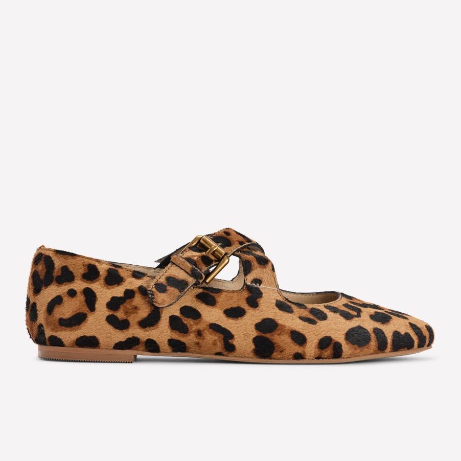 Cross Strap Mary Jane-Classic Leopard