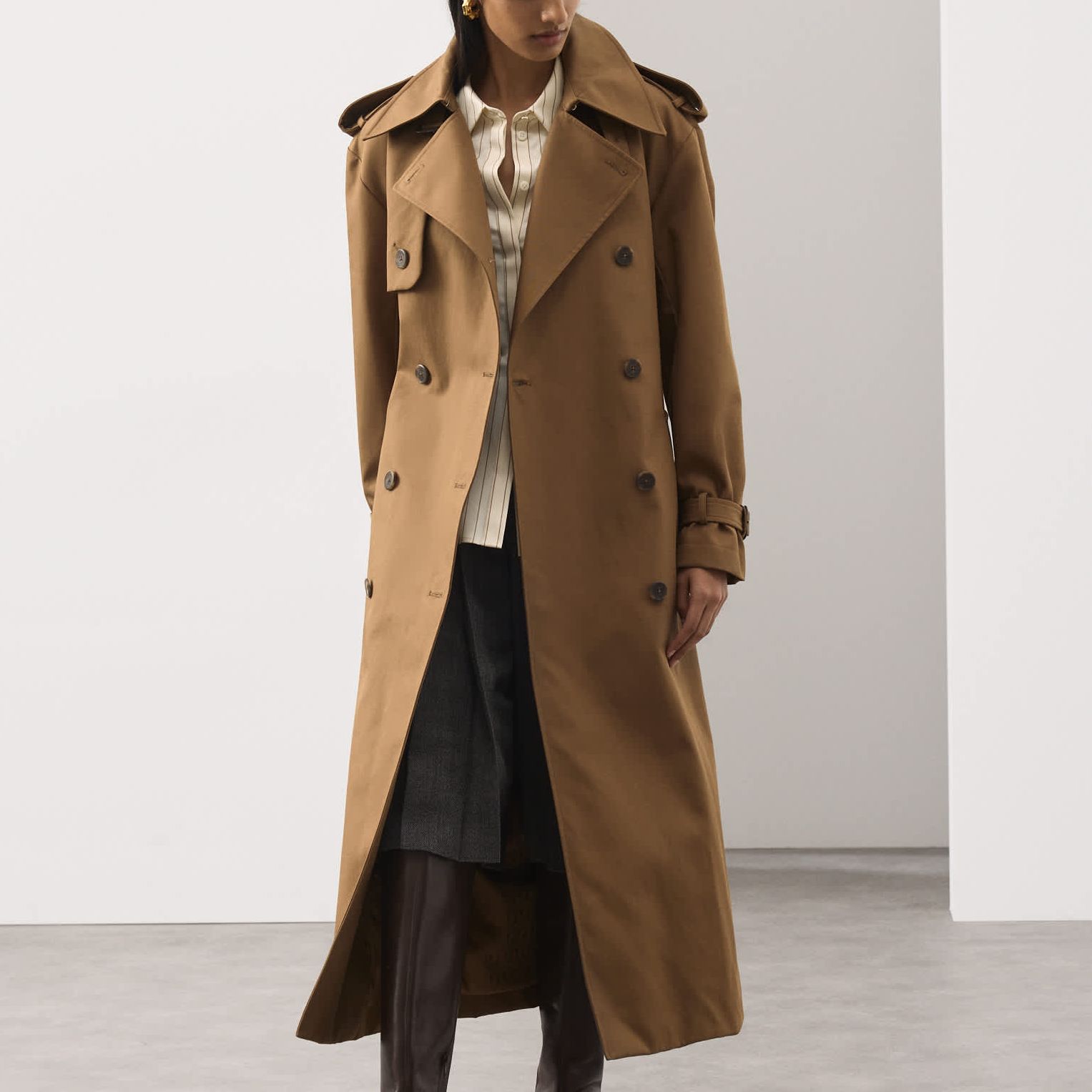 Pure Cotton Longline Trench Coat