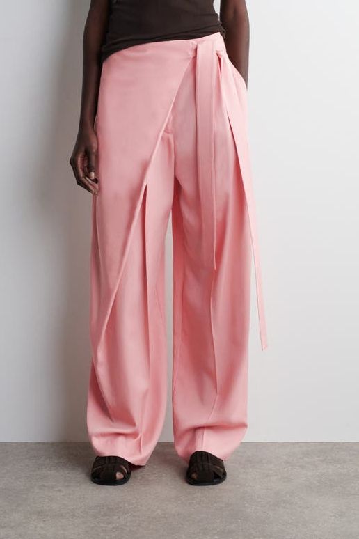 Fluid Wrap-Front Pants