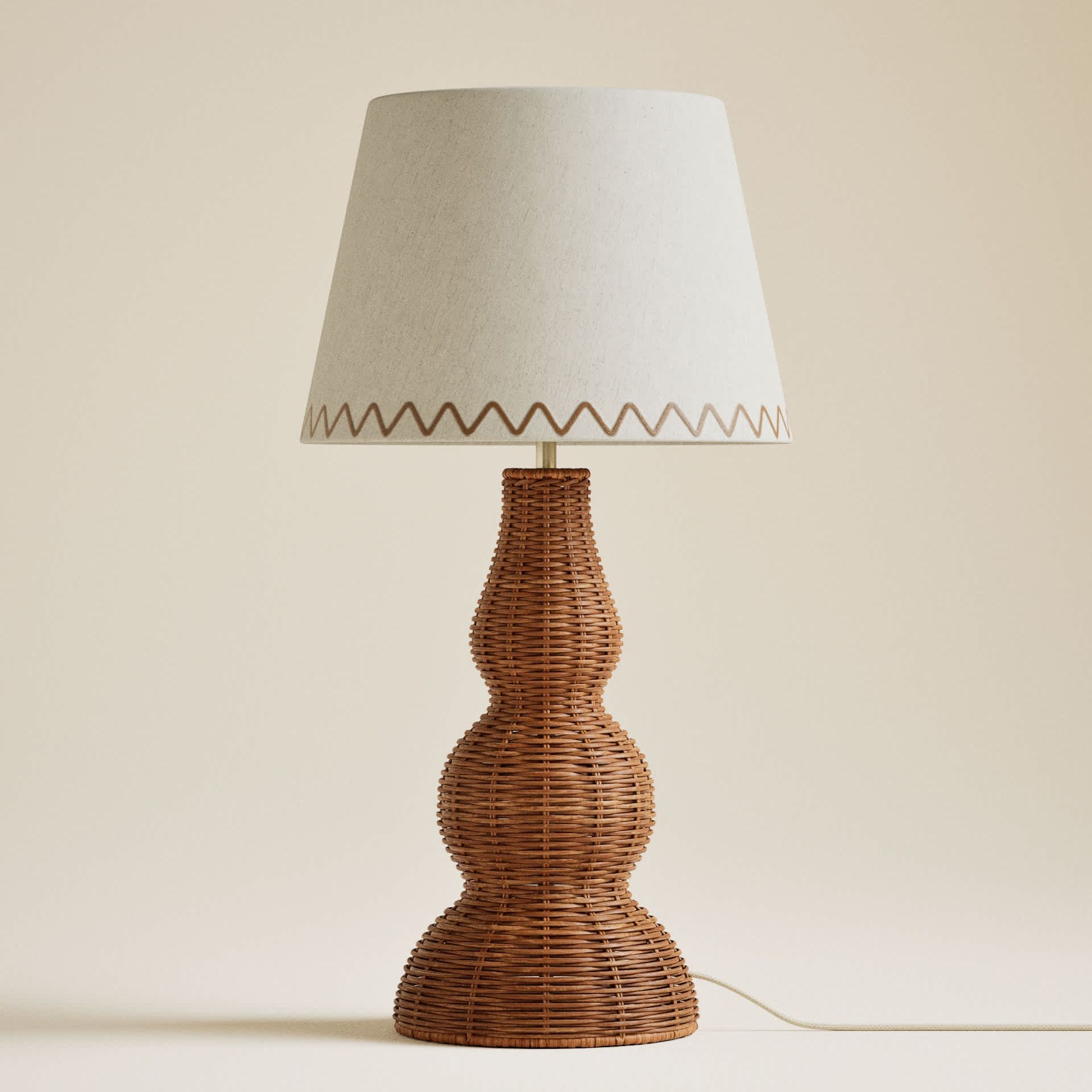 Wicker Graduated Base Table Lamp