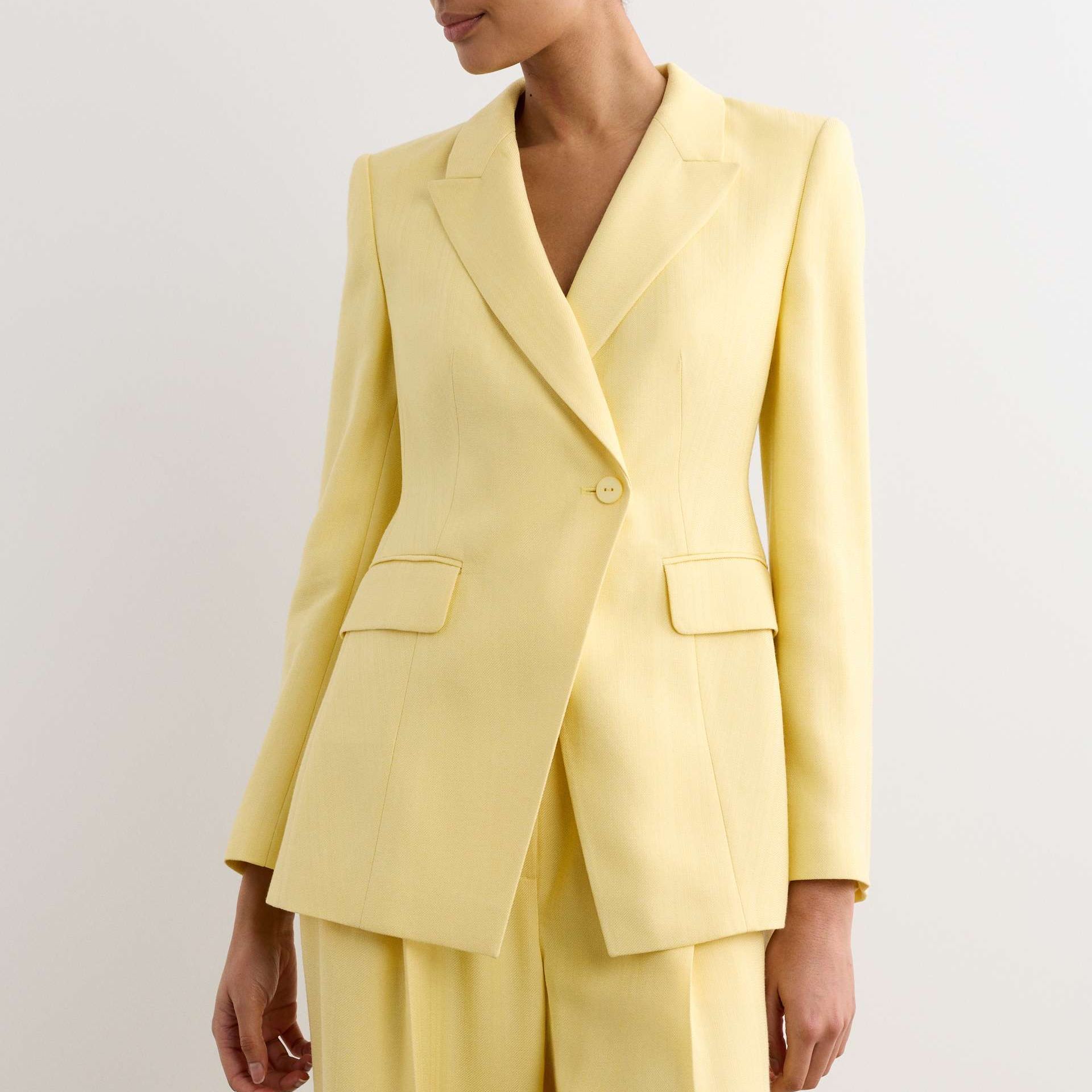 Textured Single Breasted Longline Blazer