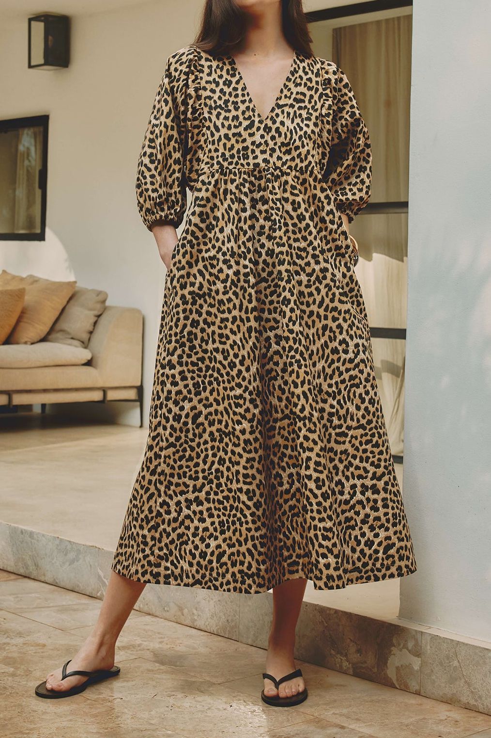 Iconic Animal V Neck Dress - 8