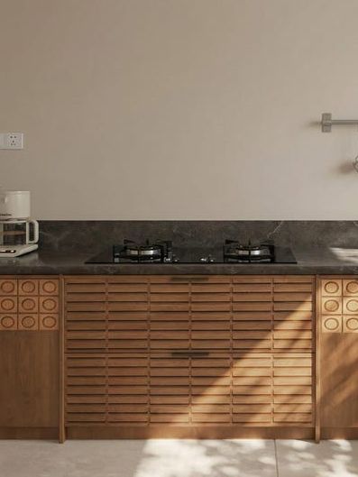 Waterproof Custom Ikea Fronts With 3d Geometric Circles for Japandi Kitchens