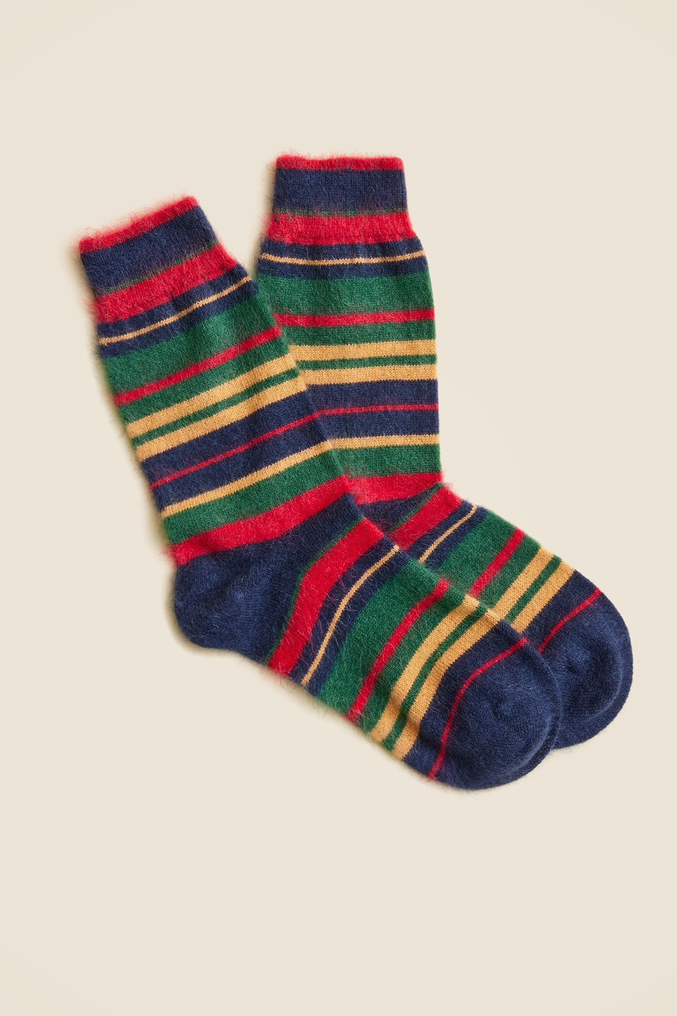 Brushed Cashmere-Blend Socks in Stripe