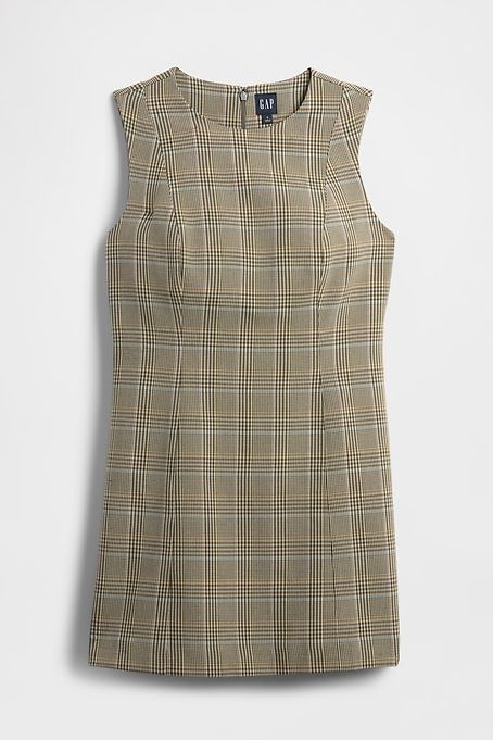 High-Neck Mini Shift Dress