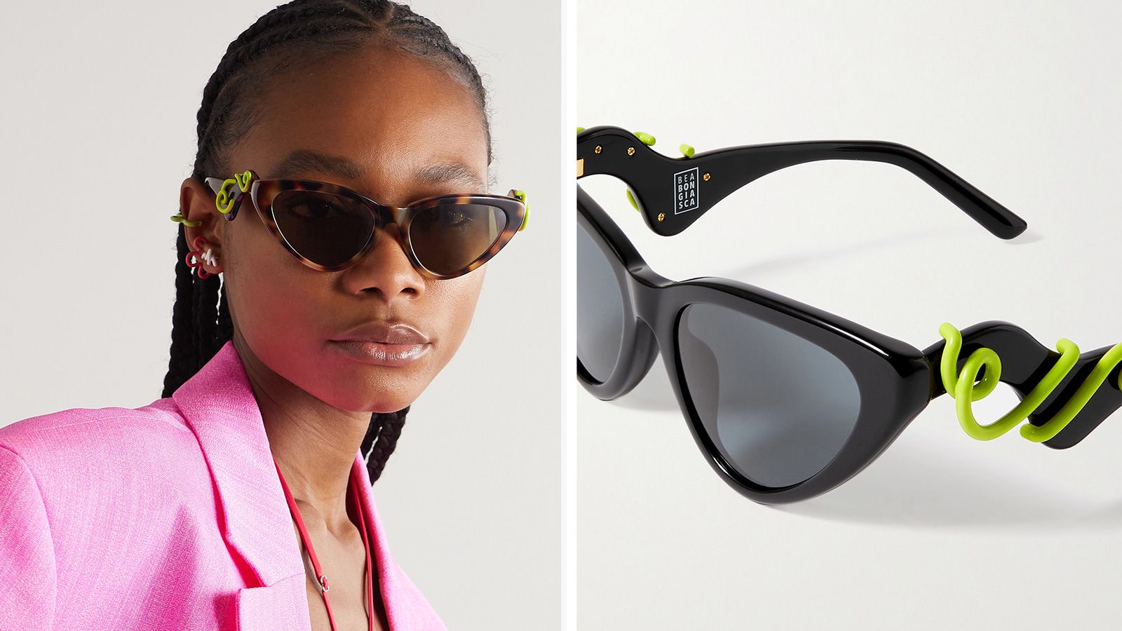 【LINDA FARROW】Bongiasca cat-eyesunglasses サングラス LINDA FARROW + Bea Bongiasca cat-eye acetate sunglasses