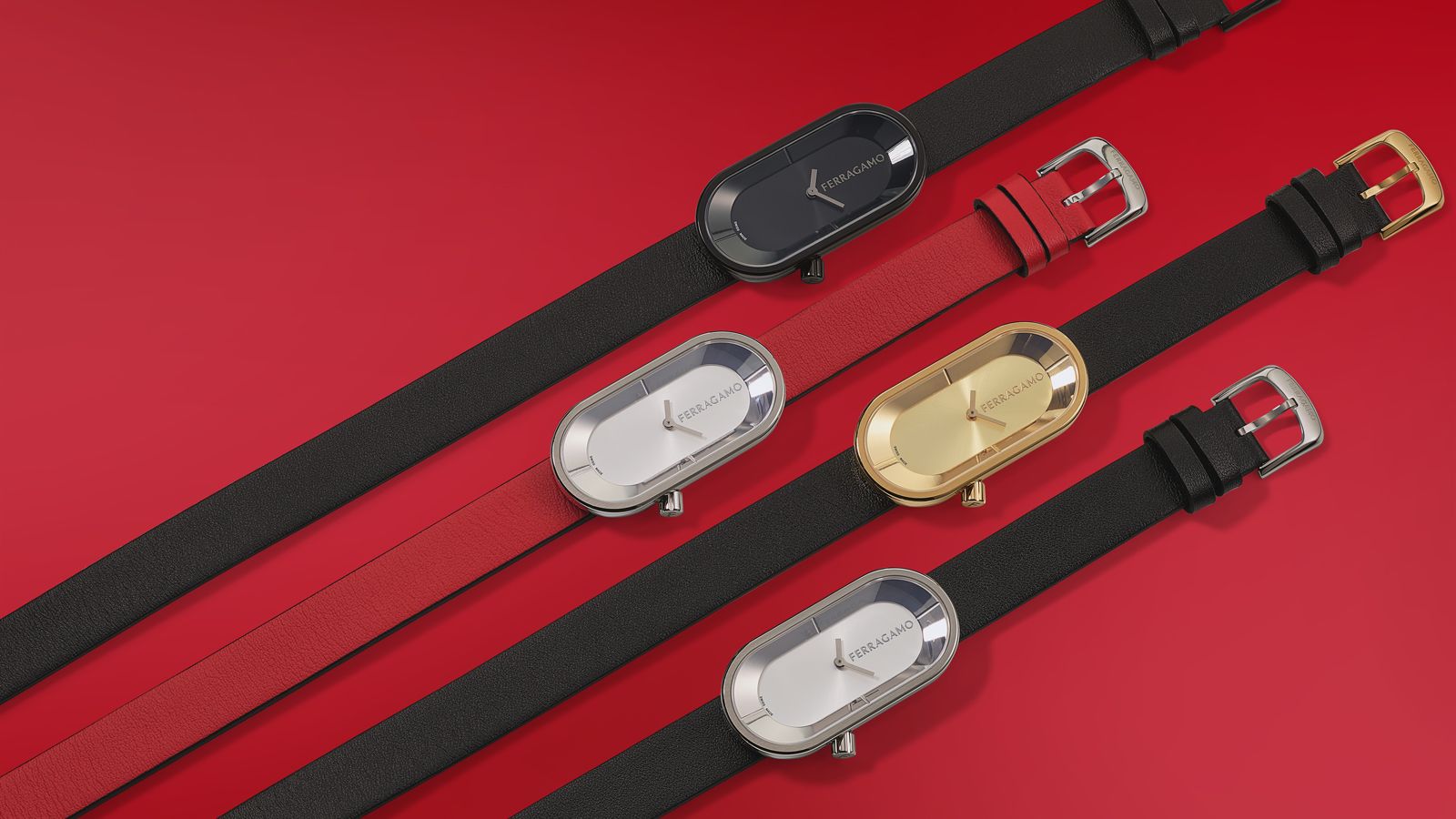 FERRAGAMO Curve 23×46mm ダブルラップ腕時計 ブラック 関税込 Ferragamo Curve Watch - Black | Editorialist