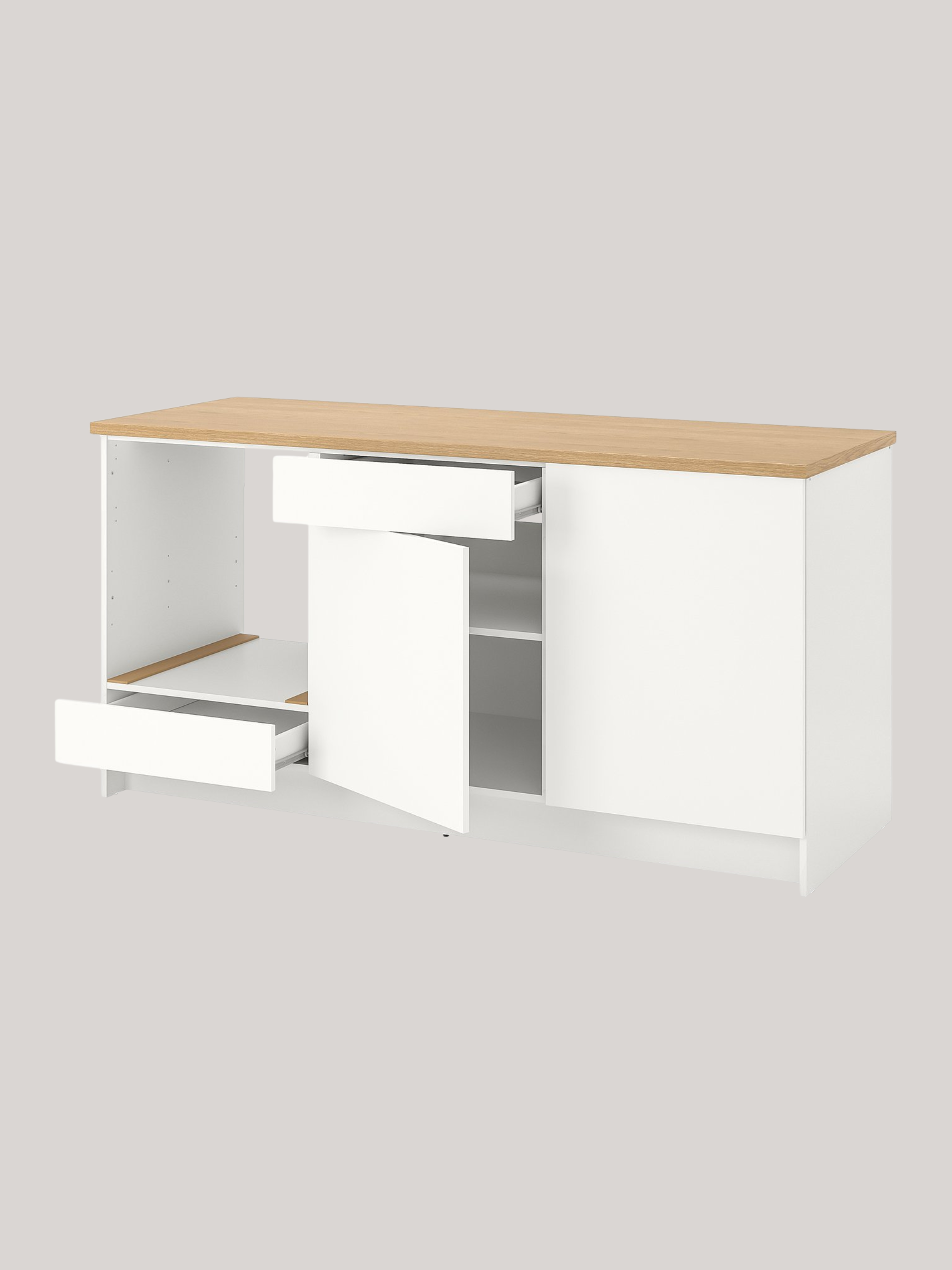 Knoxhult Base Cabinet With Doors and Drawer - White 180 Cm