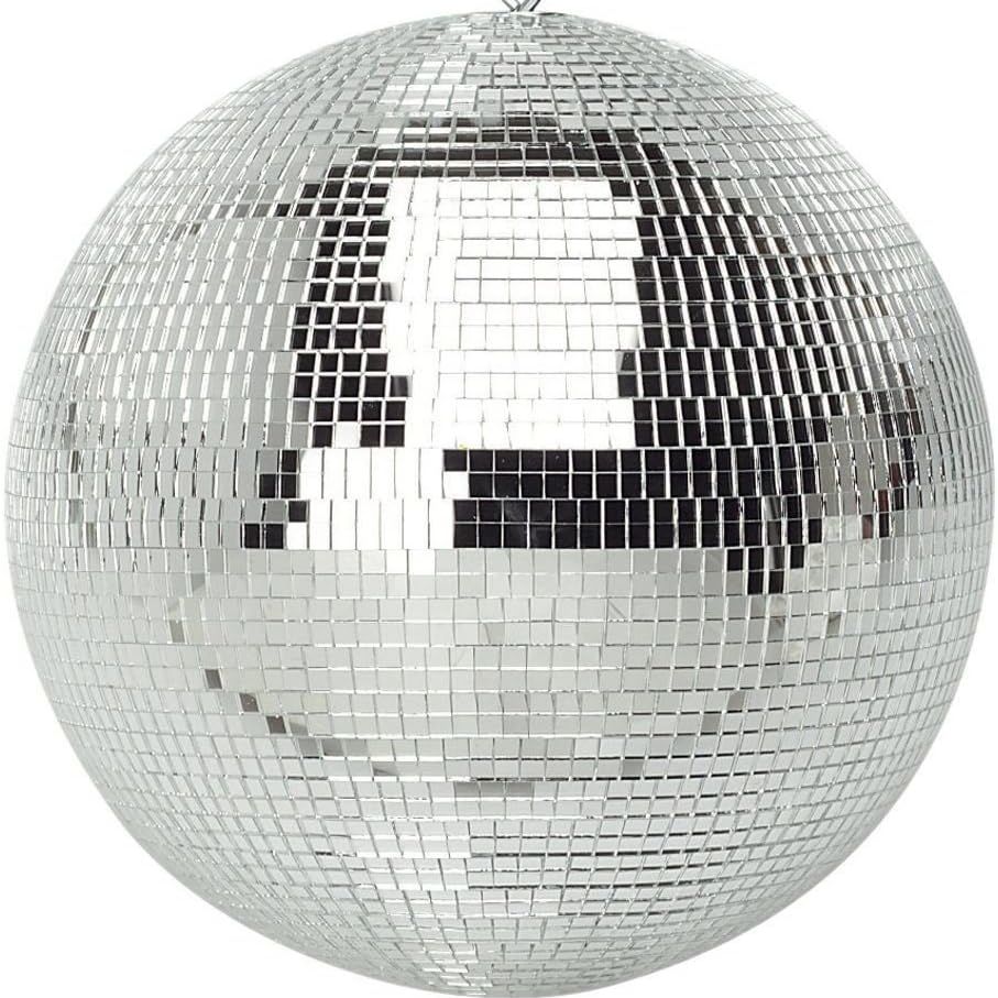 Sparkle Party Room Lightweight Dance Disco Party Dj Mirror Ball (200mm 8", Silver + Revolving Motor)