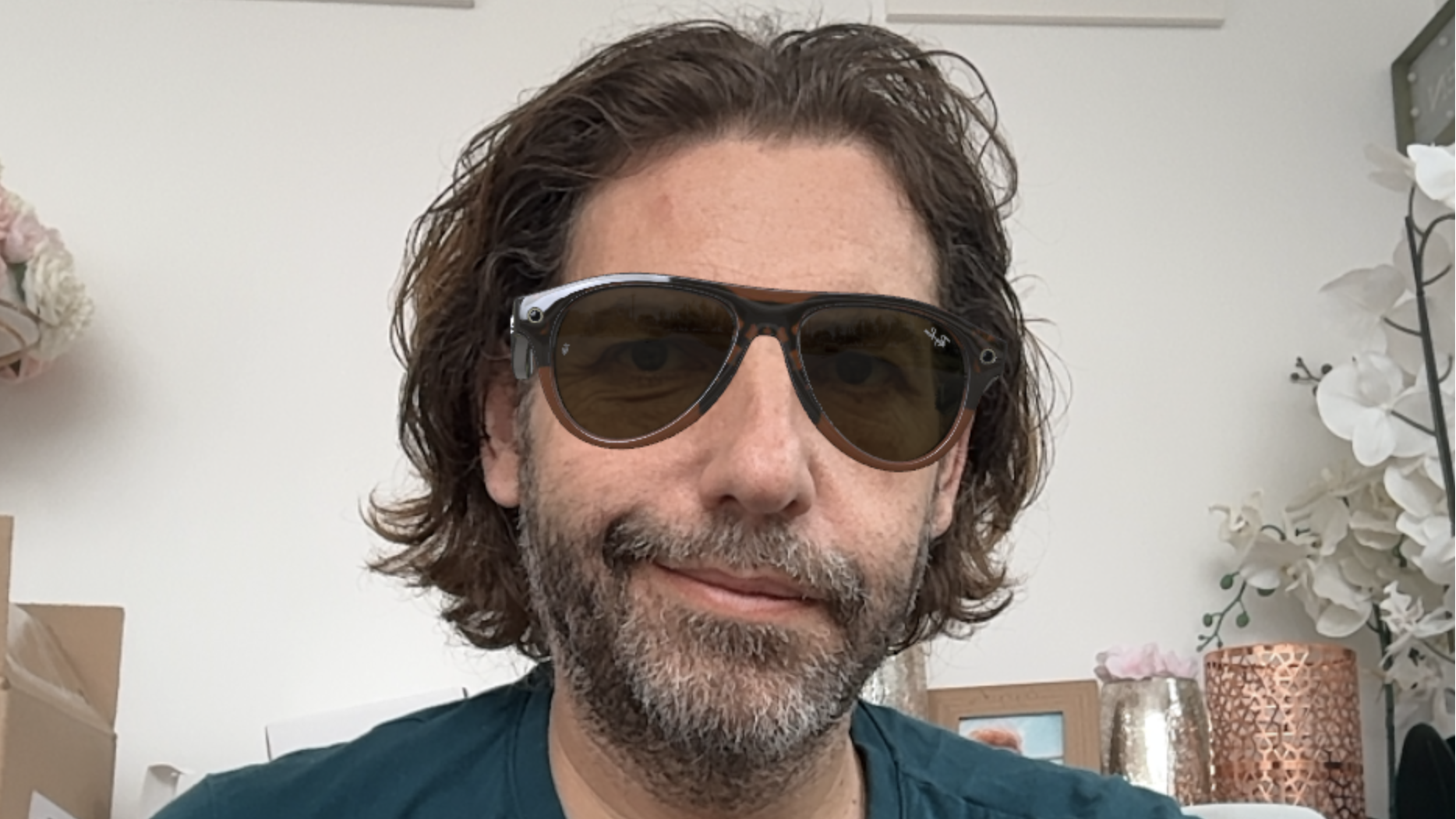 Ray-Ban Meta Gen 3 Aviator style being worn by Adam Juniper