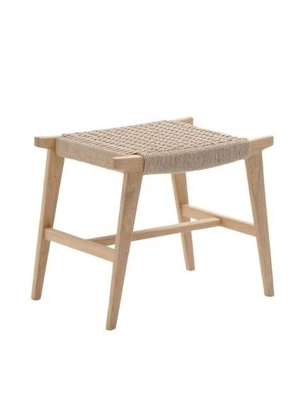 Kioto Oak & Woven Braided Stool