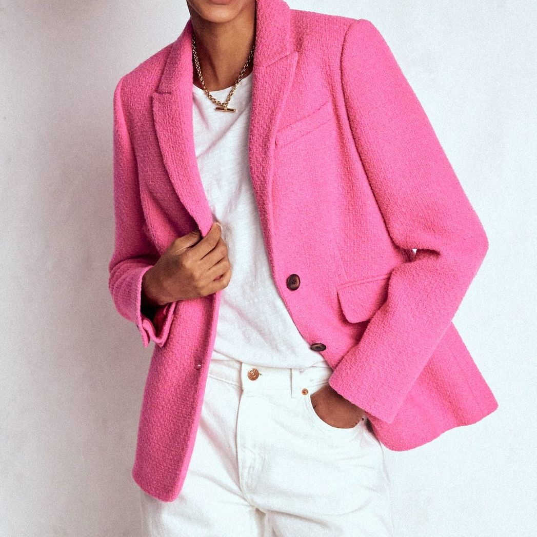 Boden Pink Stamford Texture Blazer