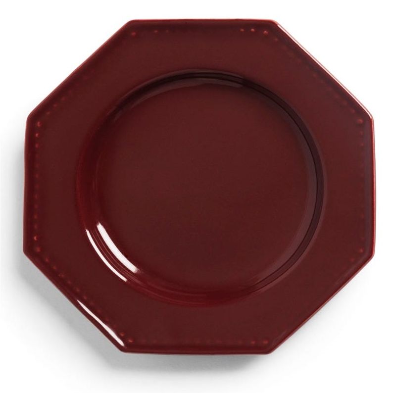 Octagonal Side Plate Berry Red
