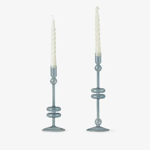 Glass Candlestick Pair (set of 2)