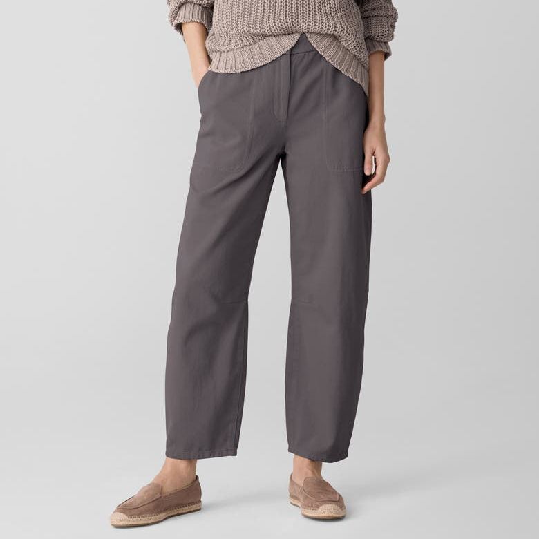 Organic Cotton Ankle Barrel Leg Pants