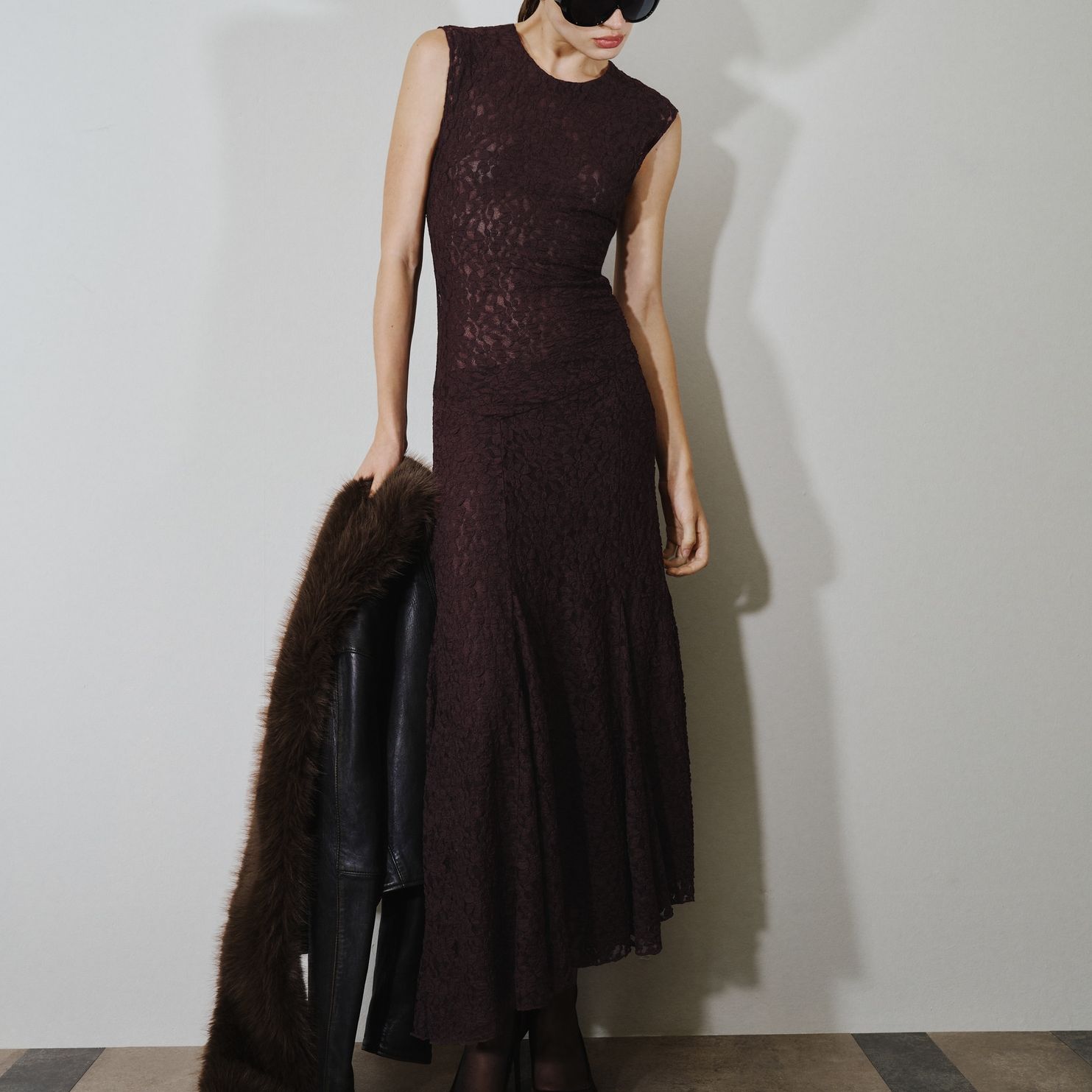 Asymmetric Lace Dress - Women | Mango United Kingdom