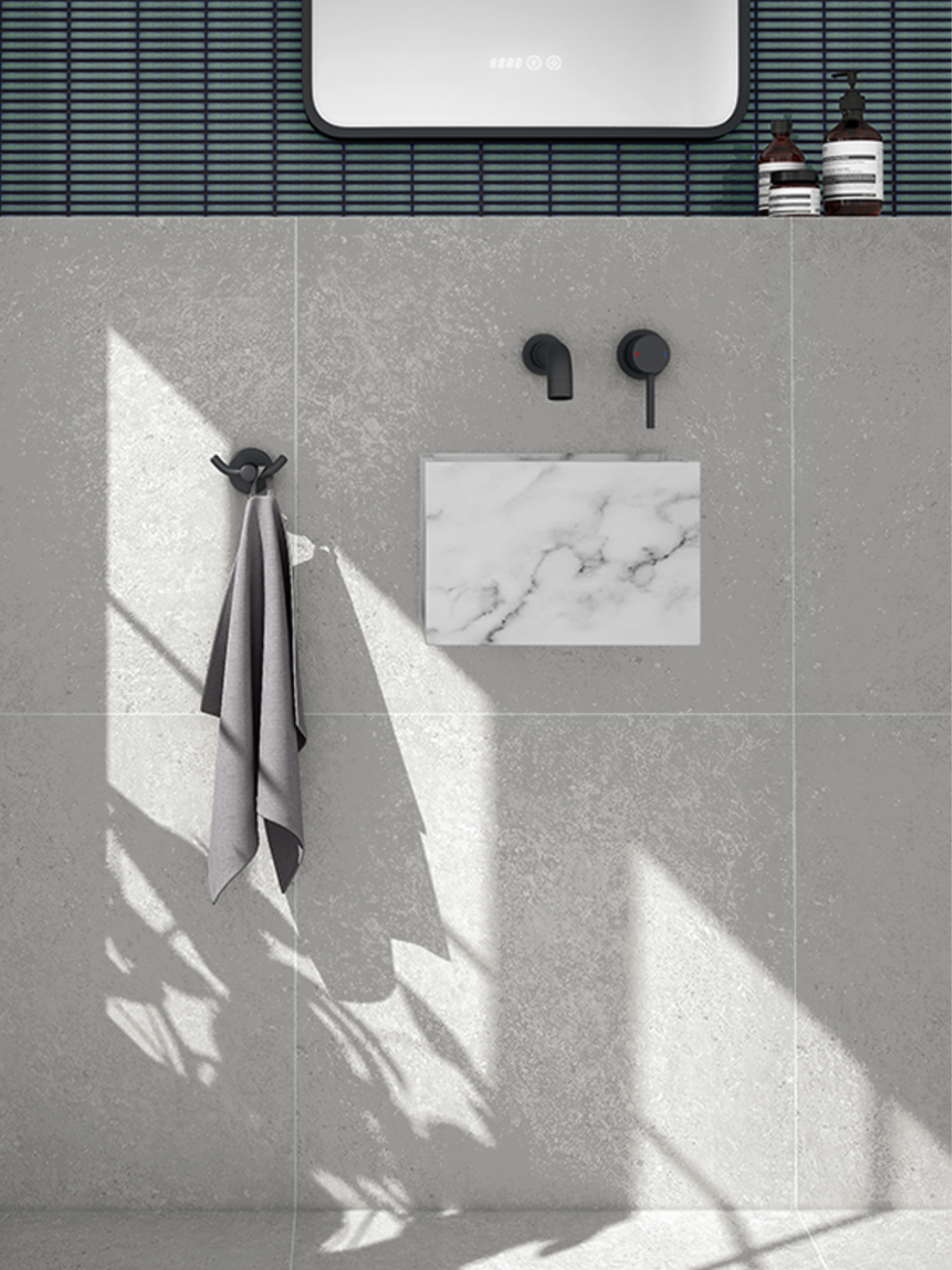 HADDON ENGLAND, Cinatti Travertine Wall Hung Basin