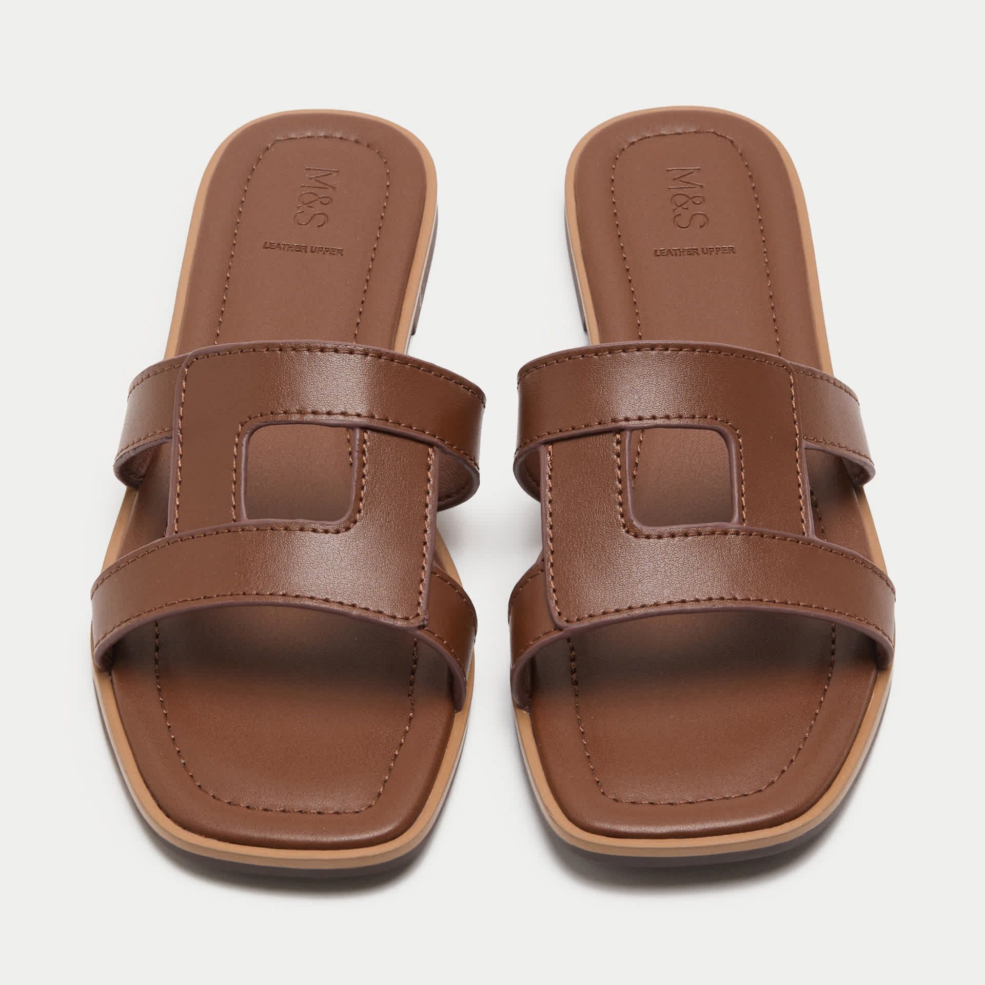 Leather Flat Mule Sandals