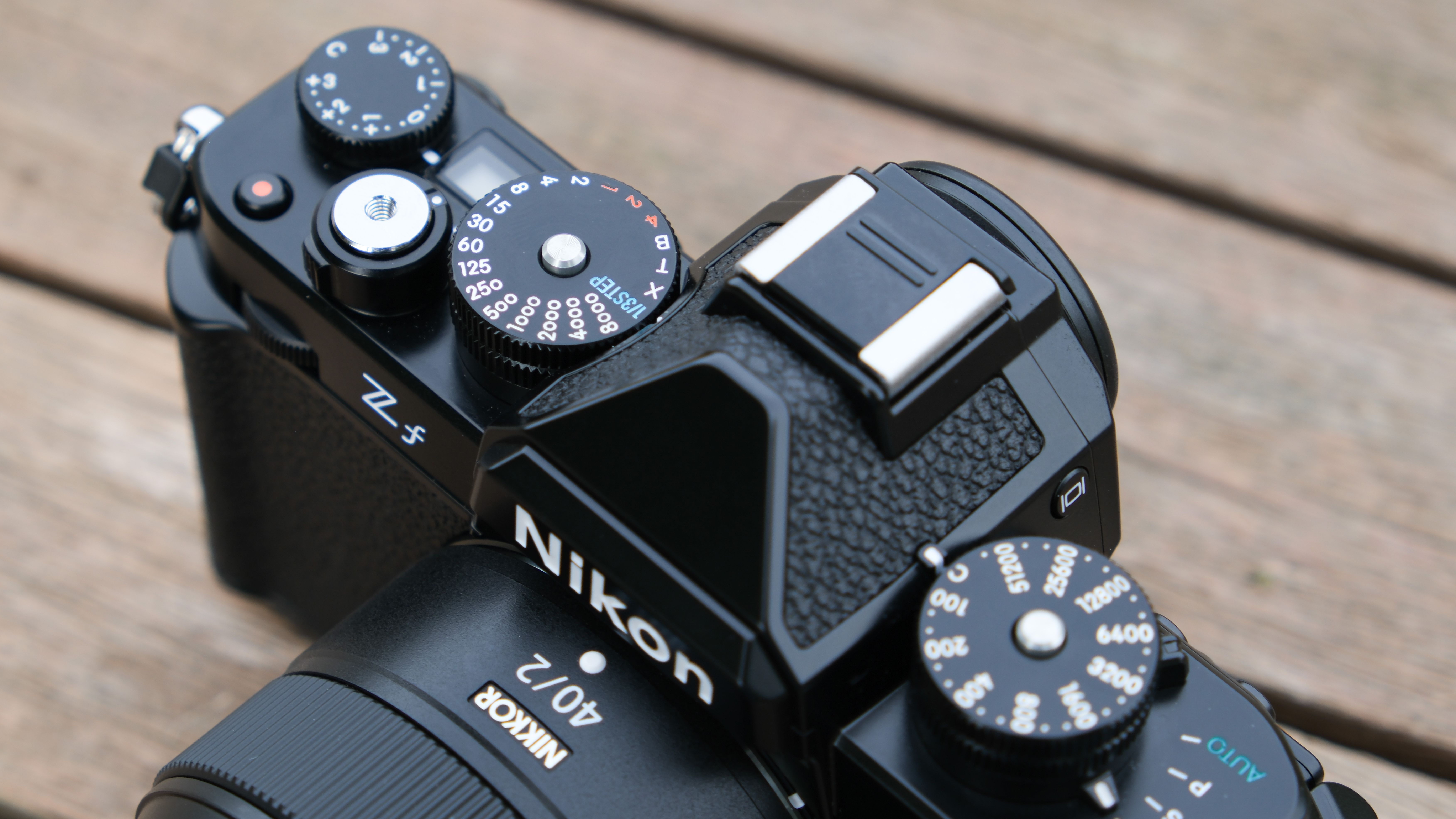 Nikon Zf camera close up of top dials