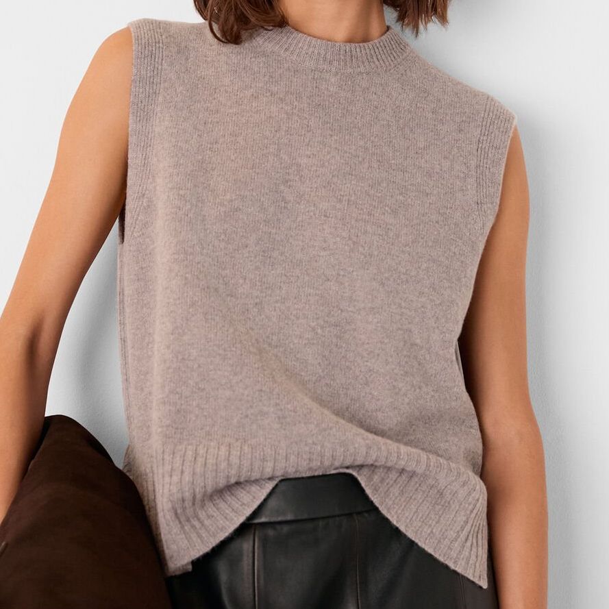 Neutral Wool Sleeveless Tank