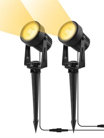 Coreslux Solar Spot Lights Outdoor 3000k Warm White Uplighters Waterproof Landscape Lamps for Garden Yard Lawn Path (2 Lights)
