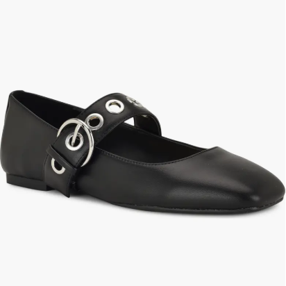 black mary jane ballet flats