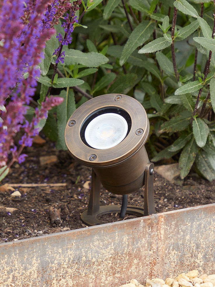 Zennor Ip65 Garden Spotlight on Adjustable Bracket in Bronze