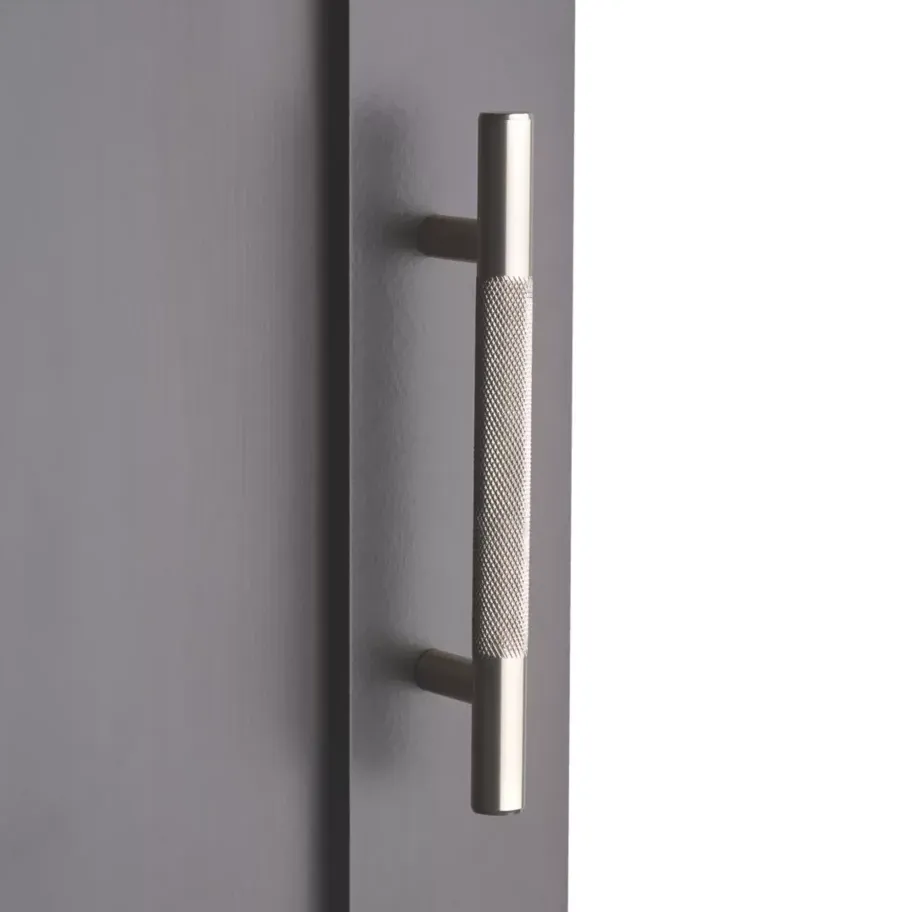 Elite Knobs &amp;amp; Handles Kensington Knurled T Bar Handle Brushed Nickel 148mm