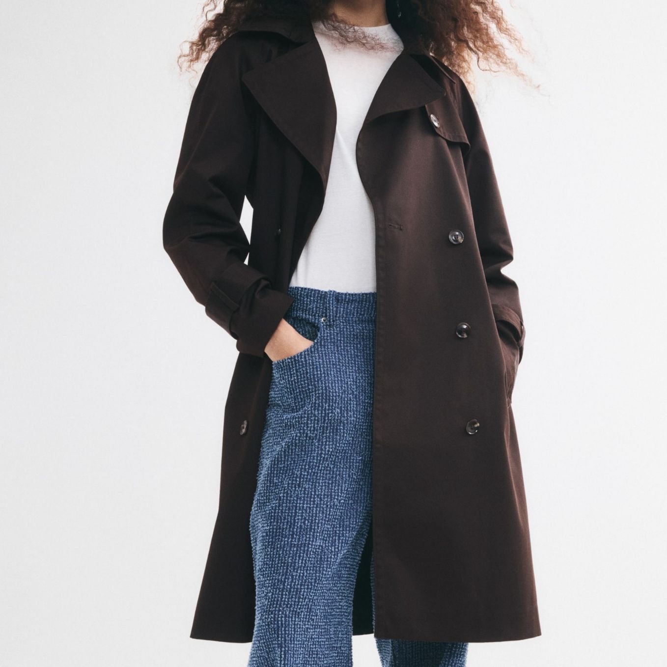 H&amp;amp;M Dark Brown Tie-Belt Trench Coat