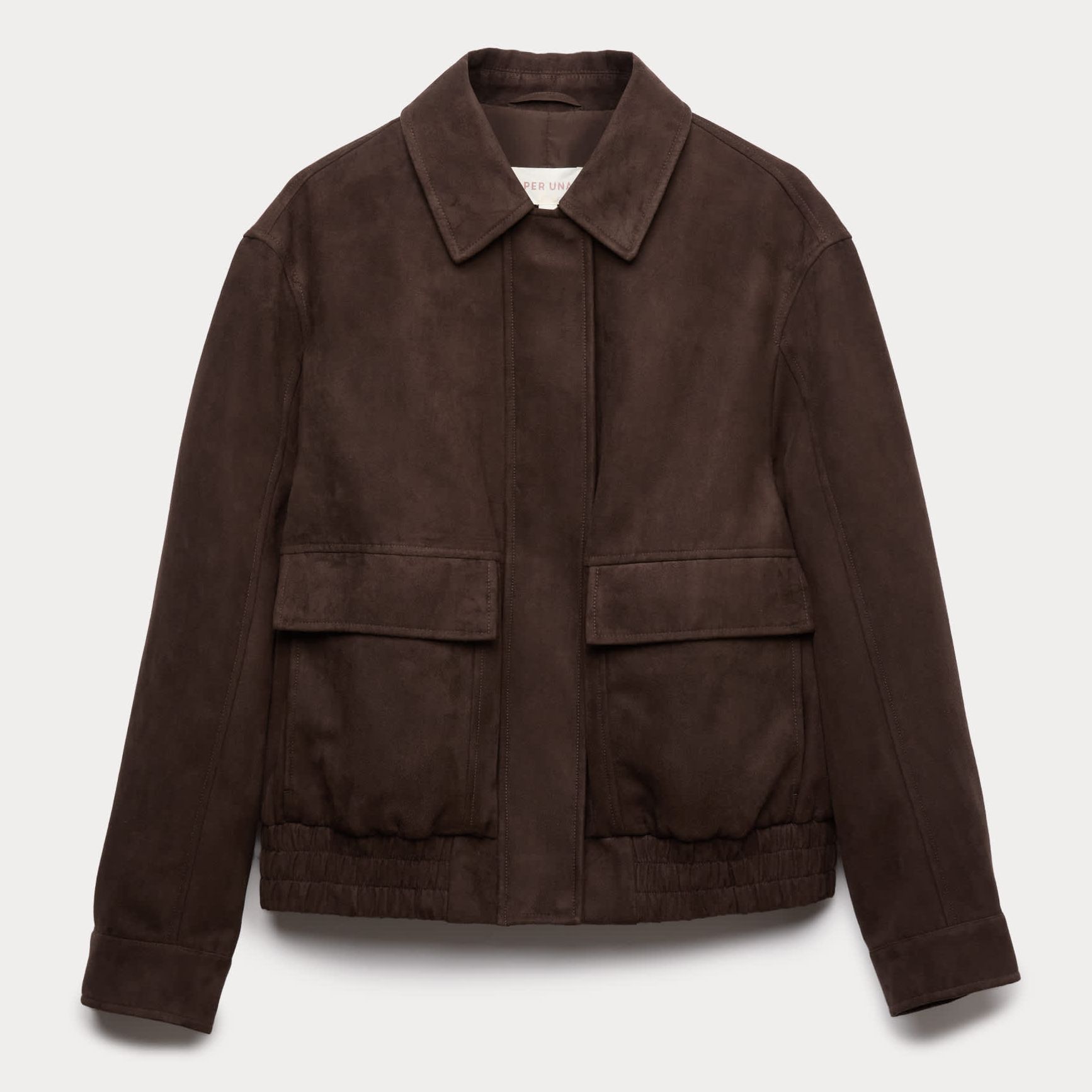 Suedette Collared Bomber Jacket