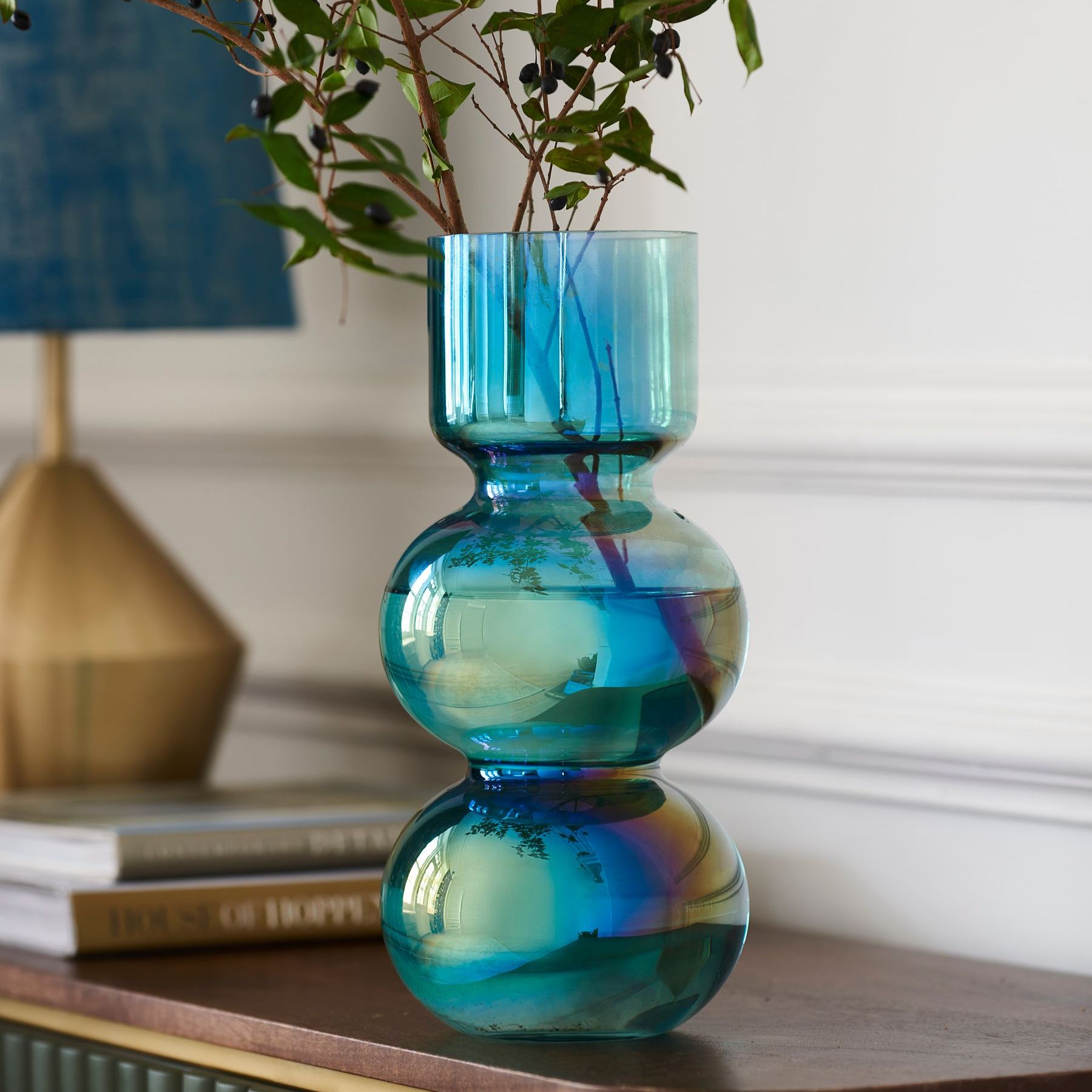 Clarke and Clarke Green Bobble Vase