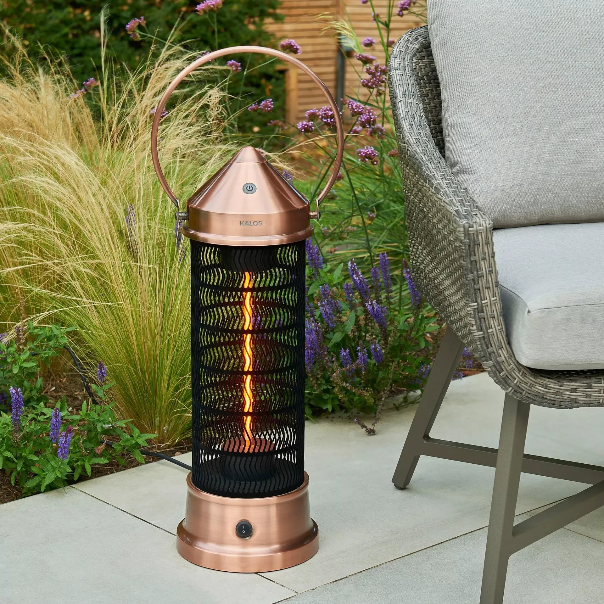 Kettler Kalos Copper Lantern Electric Patio Heater, Small