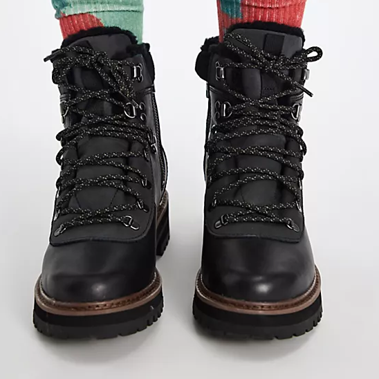 black lace up winter boots