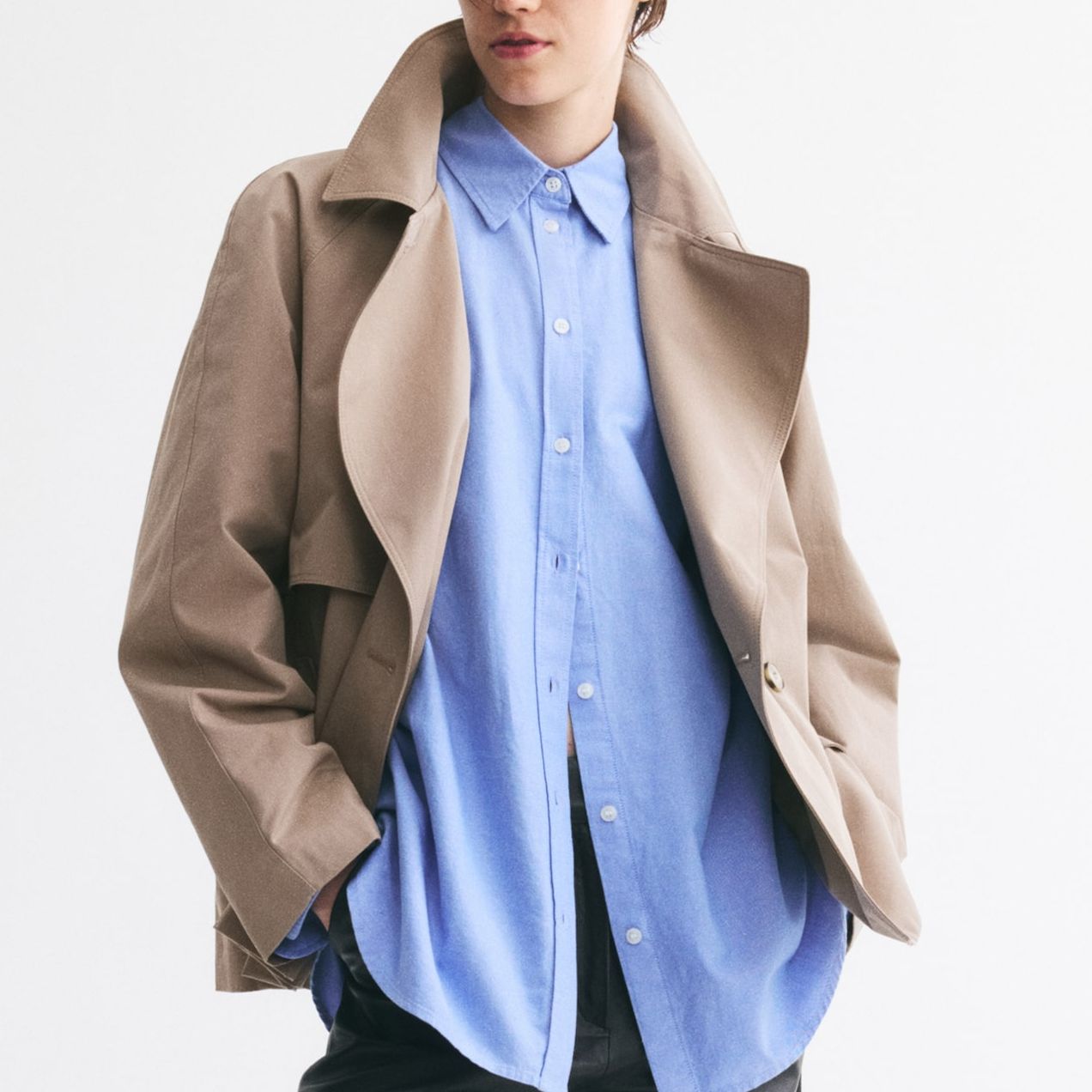 H&amp;amp;M Short Tie-Belt Trench Coat