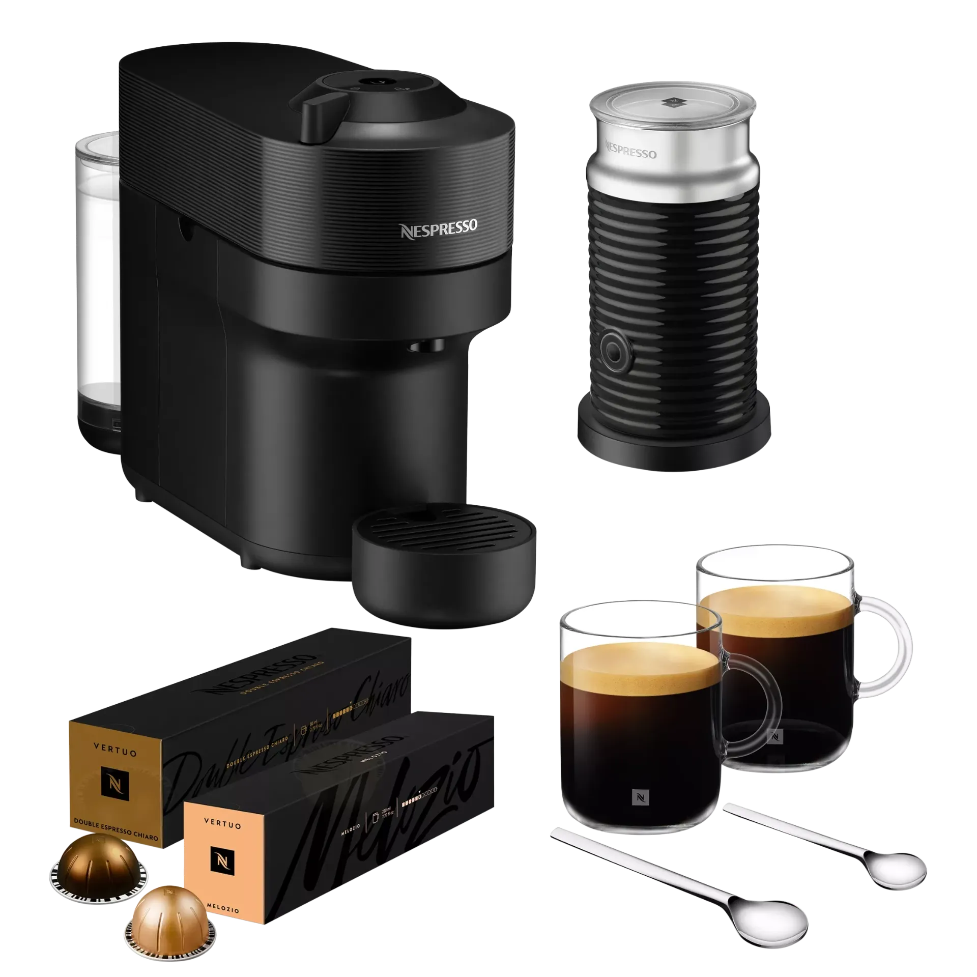 Vertuo Pop Coffee Pod Machine Barista Bundle by De'longhi, Black