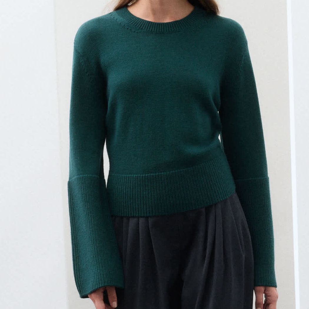 Pure Merino Wool Wide Sleeve Jumper