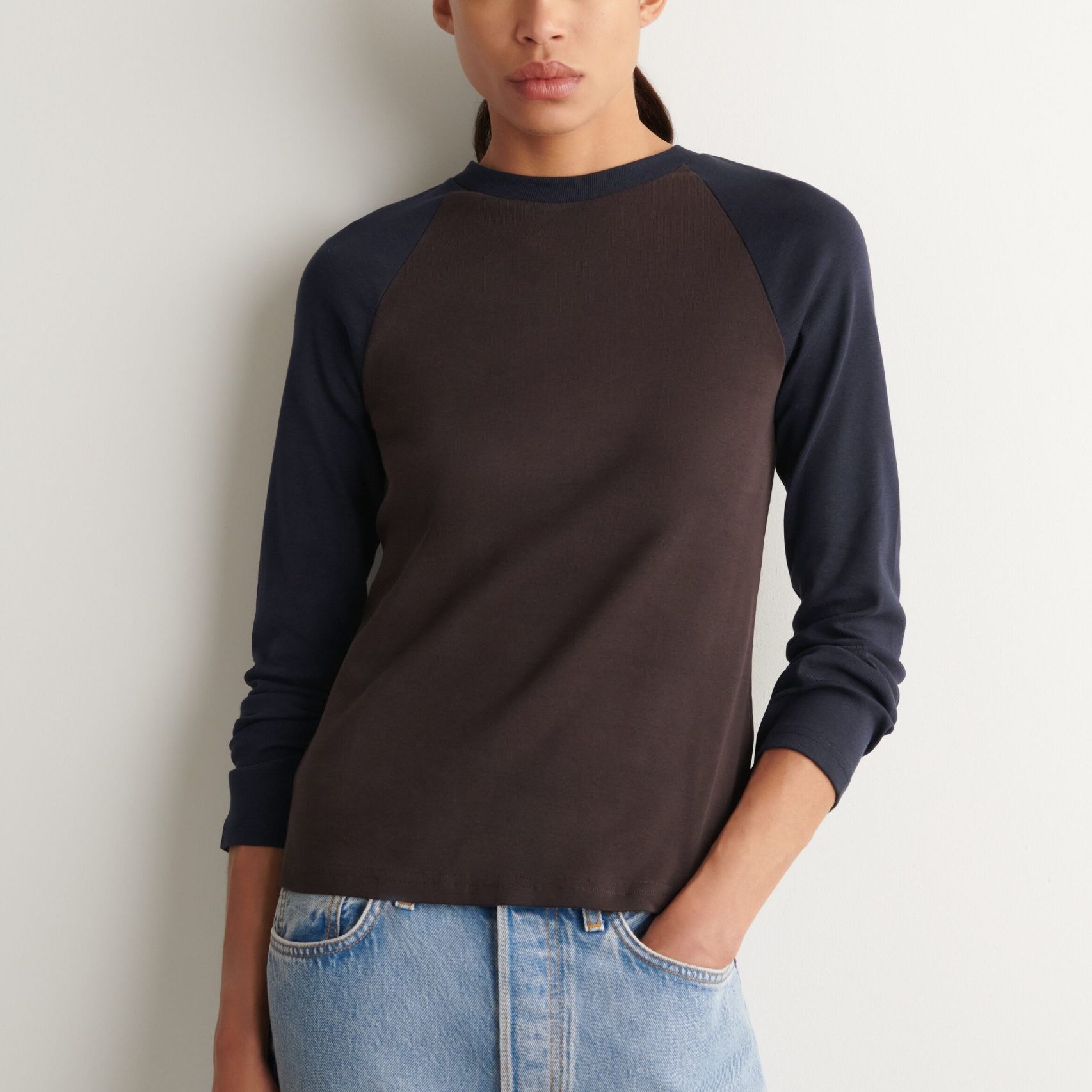 Long-Sleeved Cotton Raglan T-Shirt