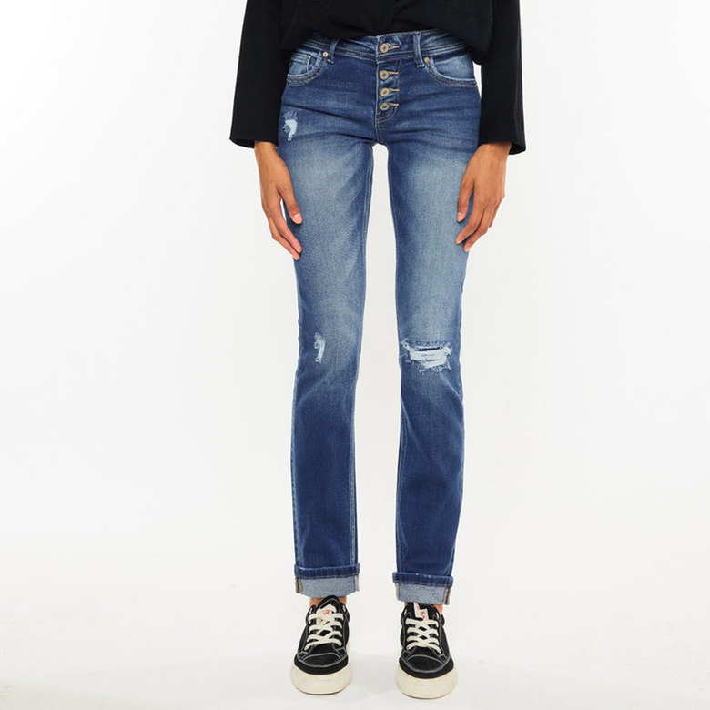 Eternity Mid Rise Slim Straight Leg Jeans