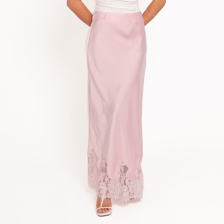 Alira Satin &amp;amp; Lace Maxi Skirt