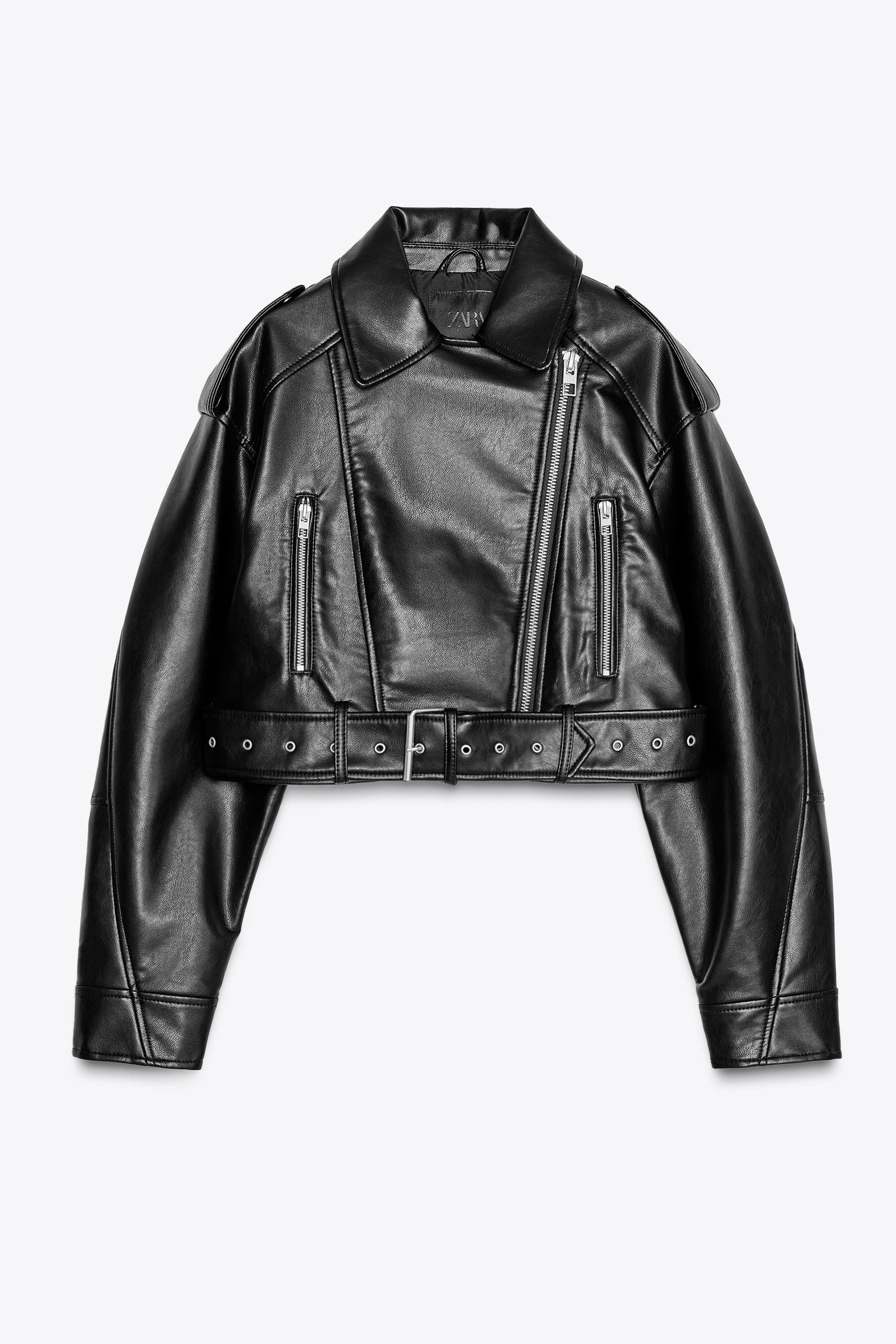 Faux Leather Crop Biker Jacket