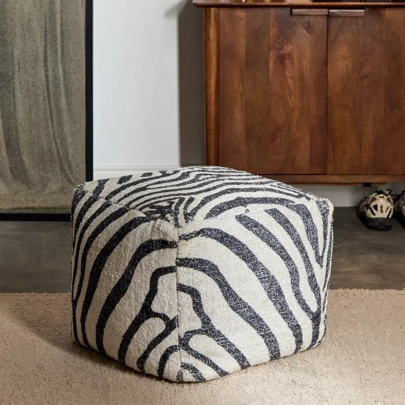 Zebra Print Pouffe