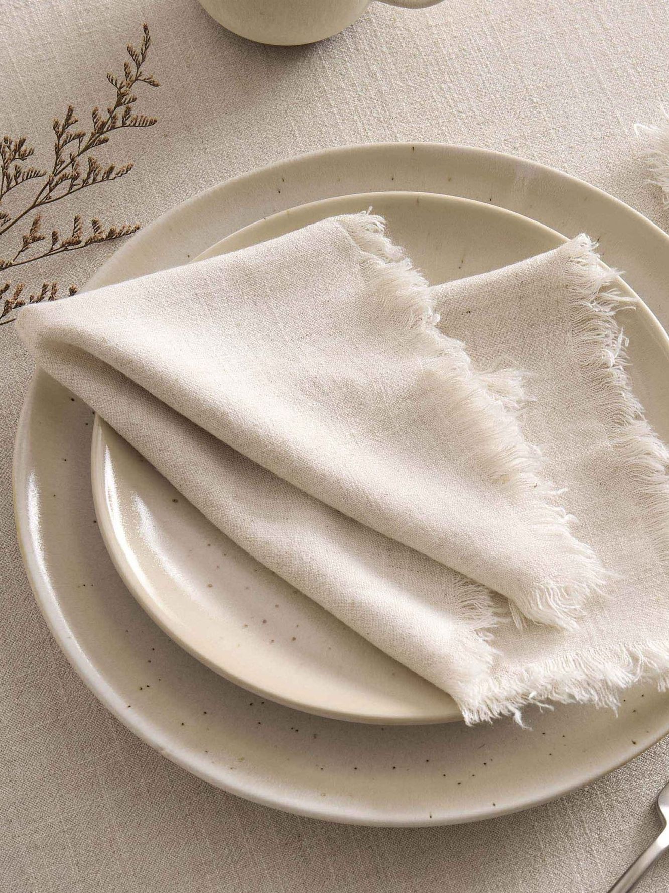 Linen Blend Set of 4 Napkins - Sand