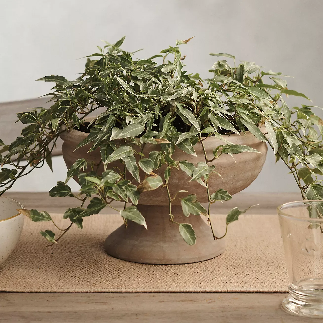Footed Wide Ceramic Urn