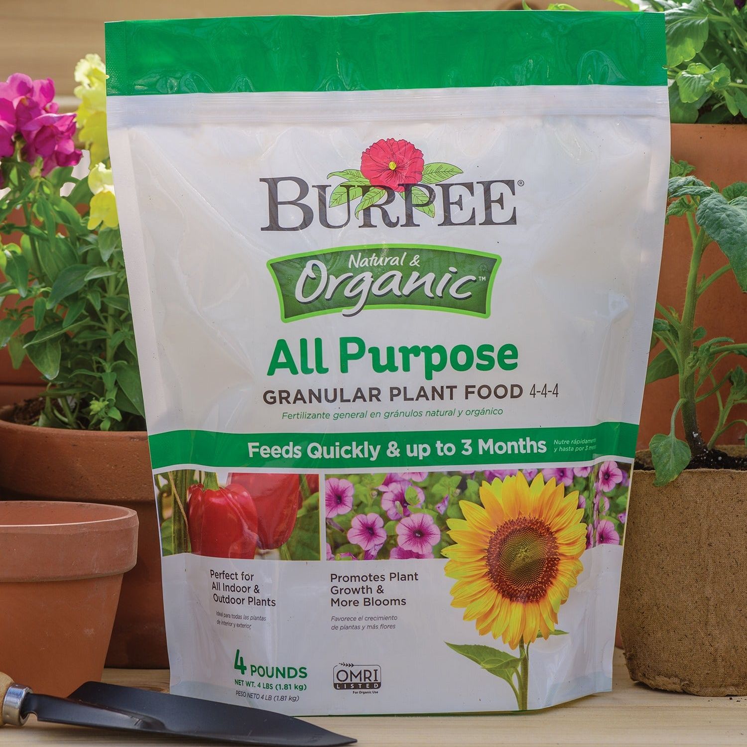 Burpee Natural Organic All Purpose Granular Plant Food 4-4-4