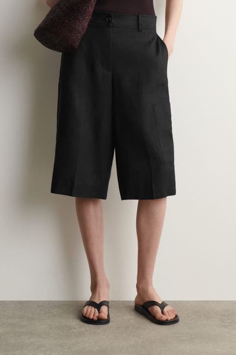Linen Utility Bermuda Shorts