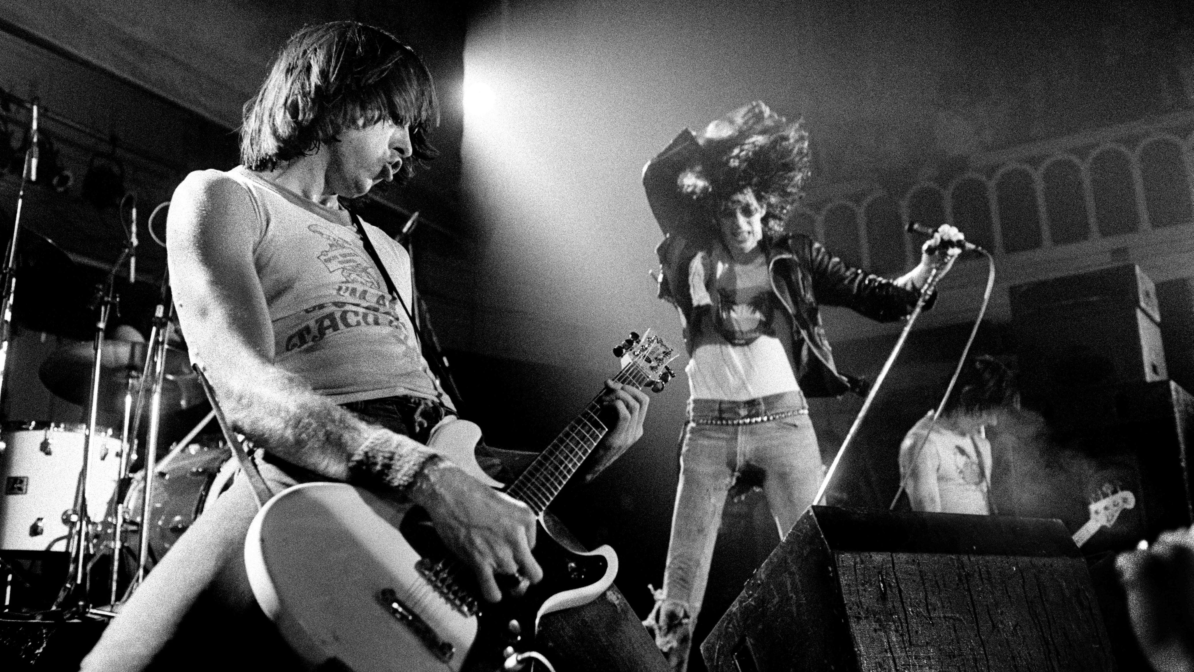 (NETHERLANDS OUT) NETHERLANDS - circa 1977: American punk group The Ramones perform live on stage in The Netherlands circa 1977. L-R: Johnny Ramone, Joey Ramone, Dee Dee Ramone. (Photo by Lex van Rossen/MAI/Redferns)