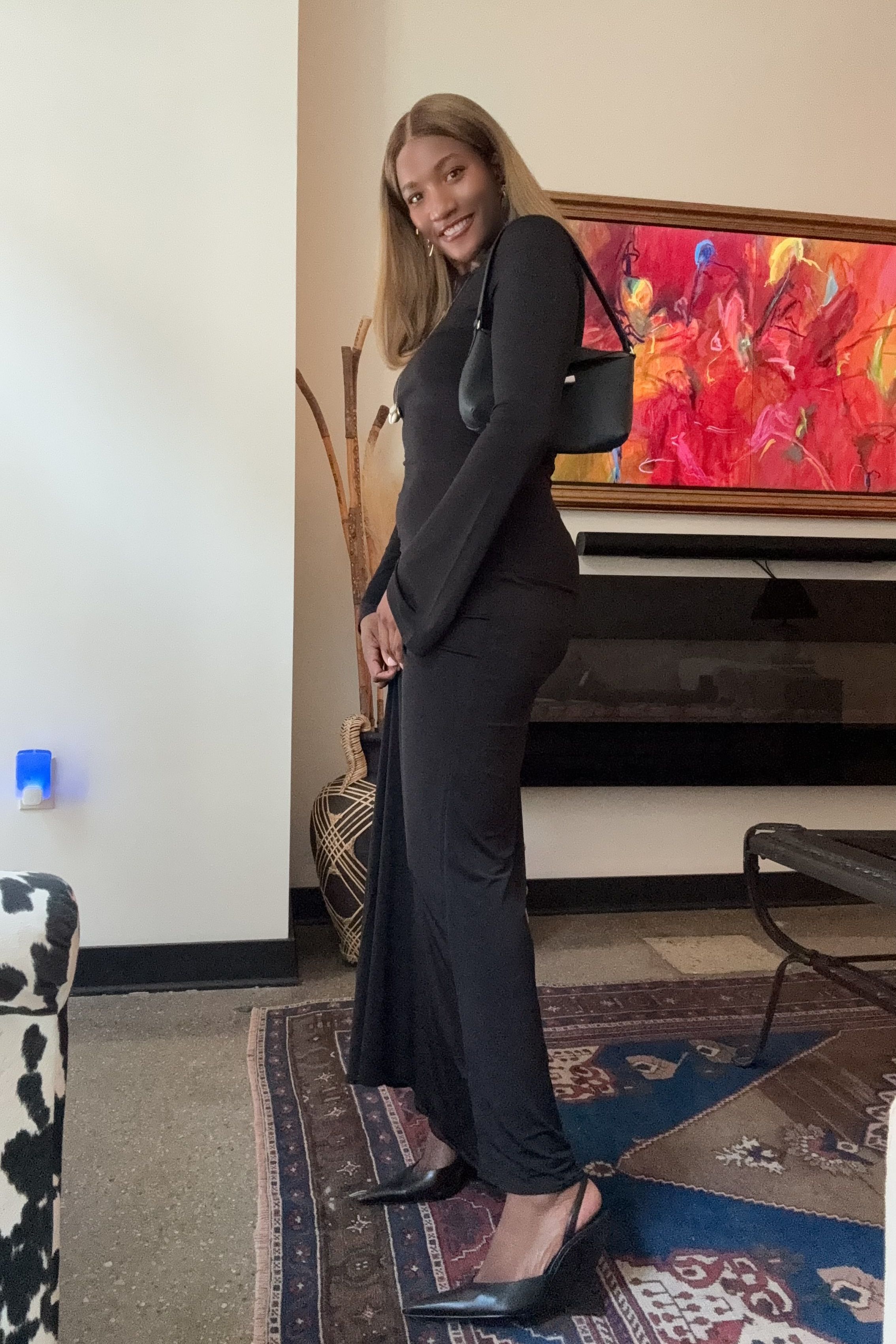Danielle Prescod dresses wedges up with a black gown